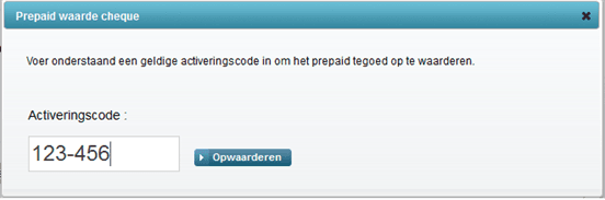 Prepaid Activeringscode Input