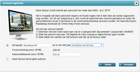 Activumregistratie Adminbox