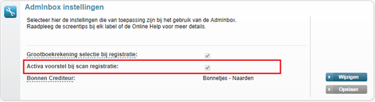 Adm Inbox Activa Instelling