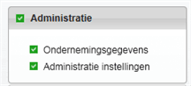 setupwizard administratie gegevens