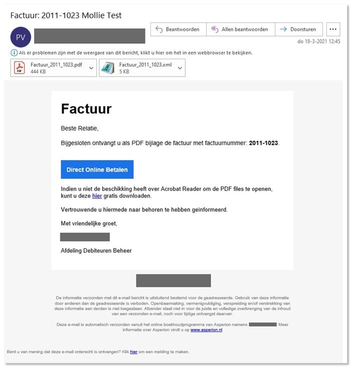 Betaallink -Voorbeeld -Email