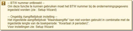 BTW Error Messages