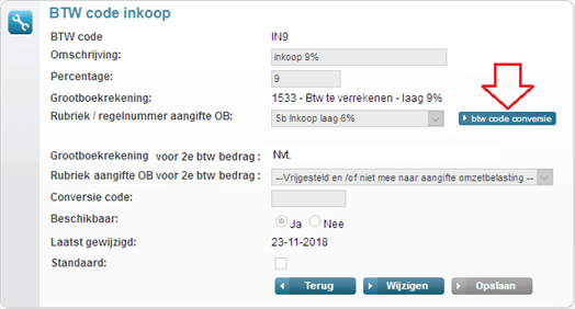 BTWcode Conversiestart