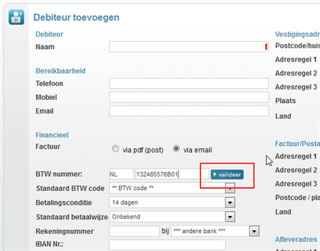 BTWnr Validatie Knop