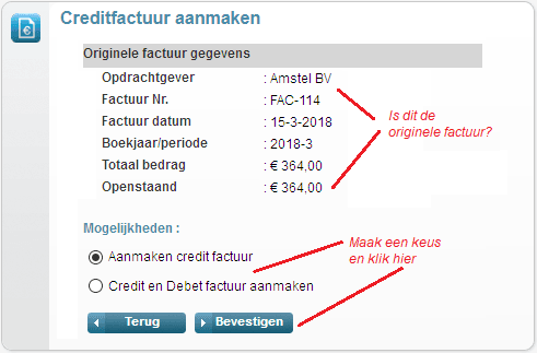Creditfact Aanmaken