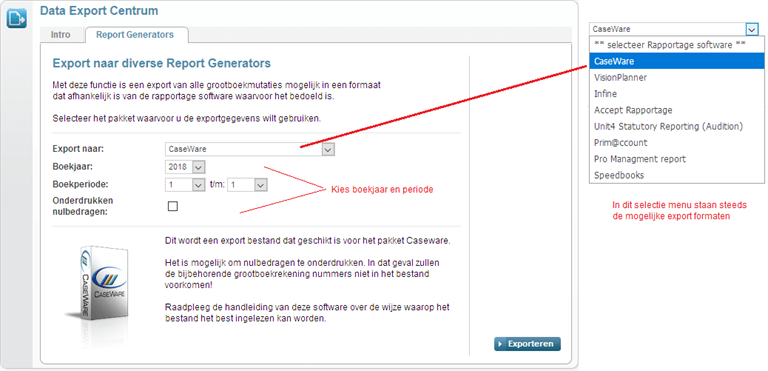 Data Export -Reportgenerators