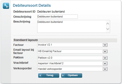 Debiteursoort Details