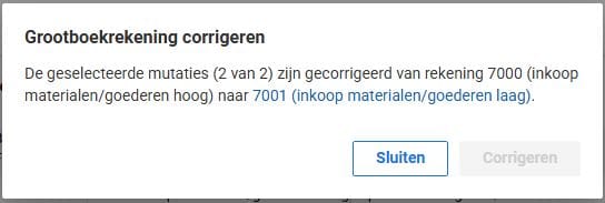 Gbrek correctie