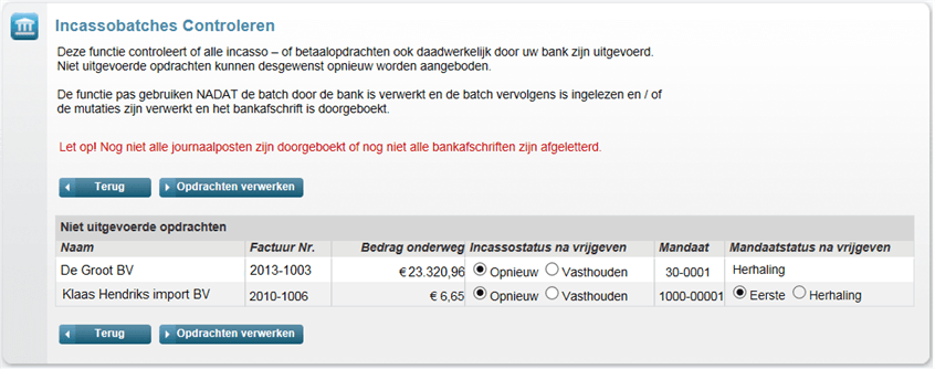 Incassobatches _controleren
