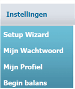 Instellingen Menu