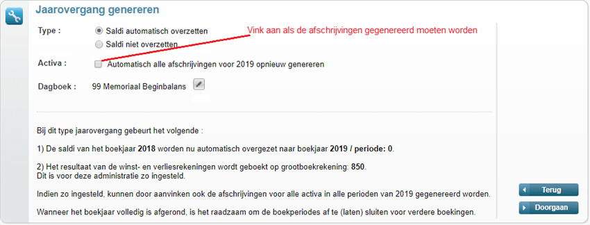 Jaaractivering Uitvoeren