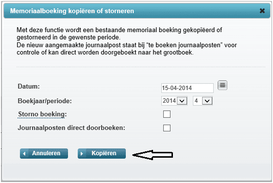 Memoboekingkopieren