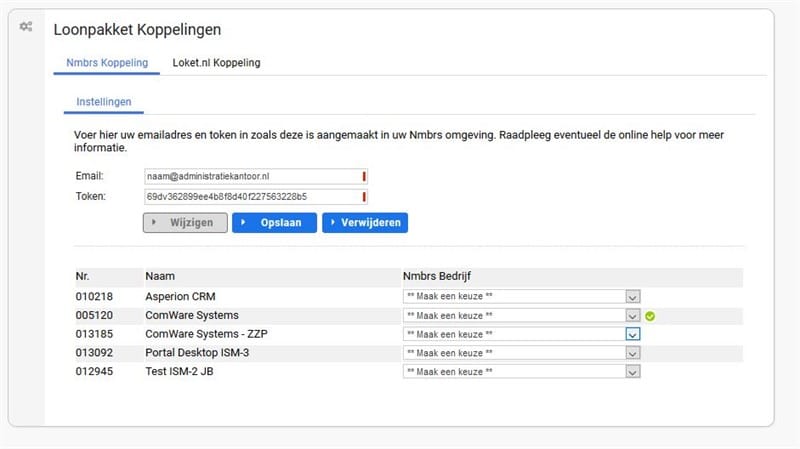 Nmbrs -settings