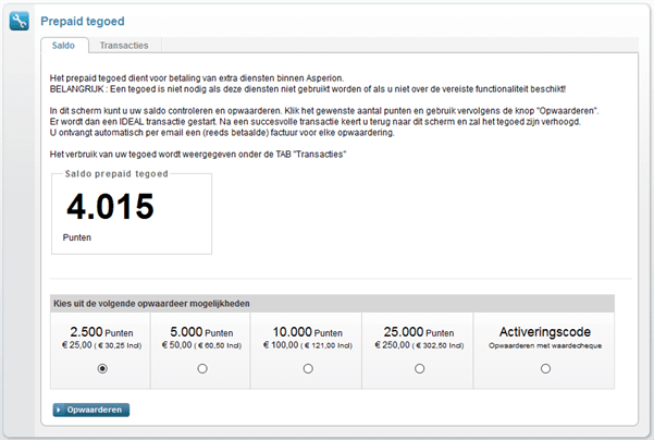 Prepaid Tegoed Beheer